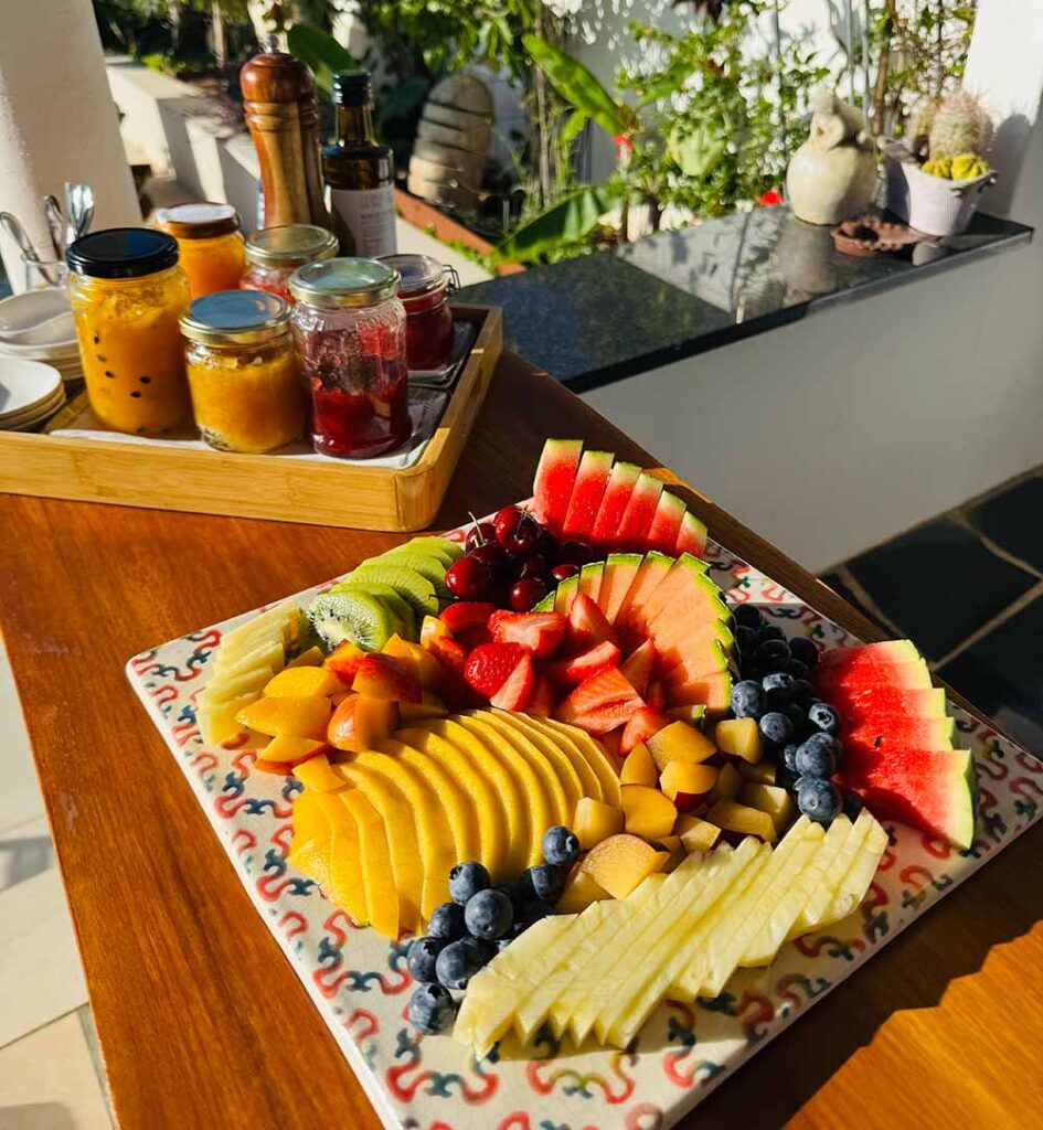 Our breakfast by the pool